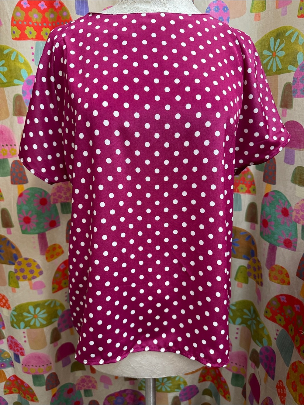 Impressions of California S/S Polka Dot Blouse. Medium